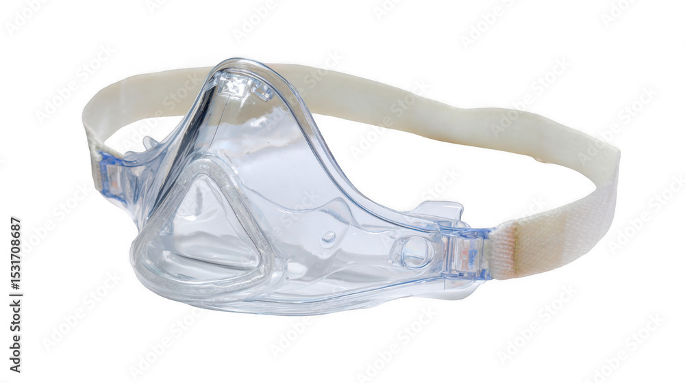 Poster laryngeal mask airway featuring a transparent design and adjustable strap, ensuring secure airway ma