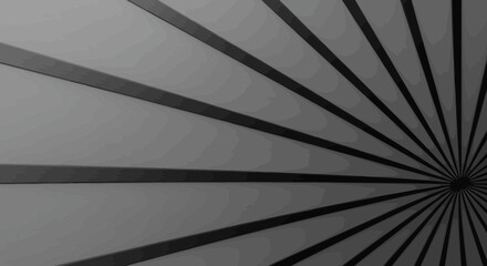 Dramatic converging radial lines in grayscale, creating a sense of depth and focus