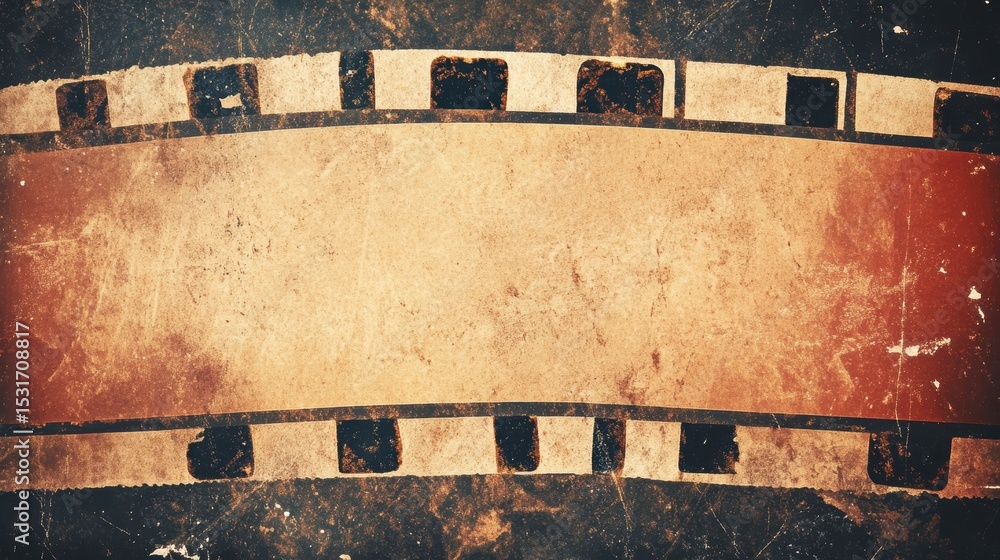 Poster grunge textured film strip with blank space for text or image.