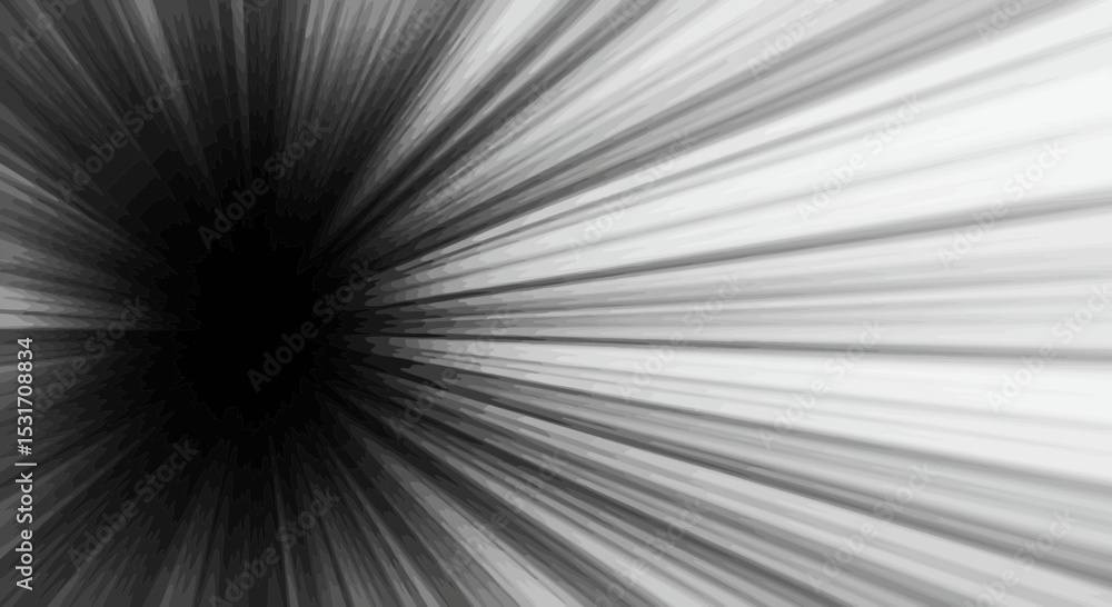 Poster monochrome abstract tunnel effect creating a sense of depth and movement