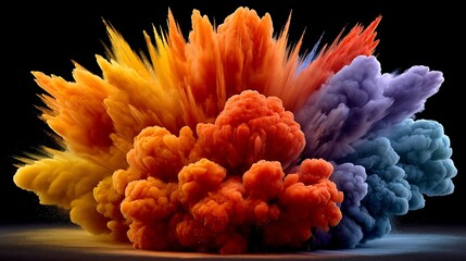 Obraz premium Vibrant pigments erupt on stark backdrop
