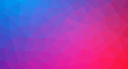 Abstract geometric background with gradient of blue, purple, and red colors