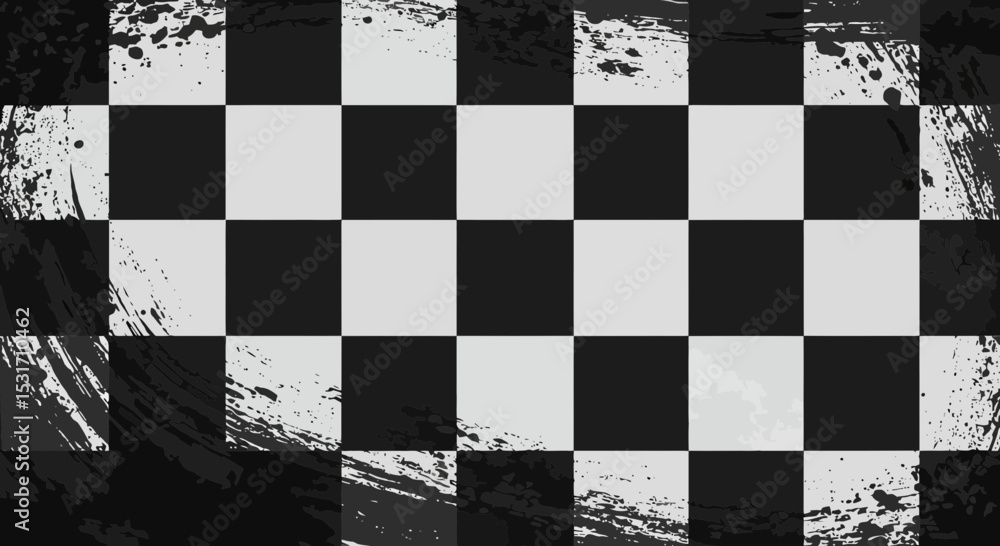 Poster grunge checkered pattern background design for racing and creative projects
