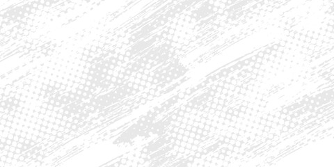 Grunge halftone gradient background. Faded grit noise texture. White and black sand wallpaper. Retro pixelated backdrop. Anime or manga style comic overlay. Vector graphic design textured template