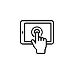 touchscreen outline icon or touchscreen label vector isolated. Best touchscreen icon for websites, apps, or product relate about touchscreen.
