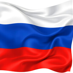 Fototapeta premium Russian Empire flag white blue red horizontal tricolor, fabric surface detailed, gentle flowing pattern, professional lighting arrangement, isolated on transparent, commercial standard quality, Romano