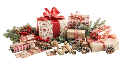 christmas gift box with decorations