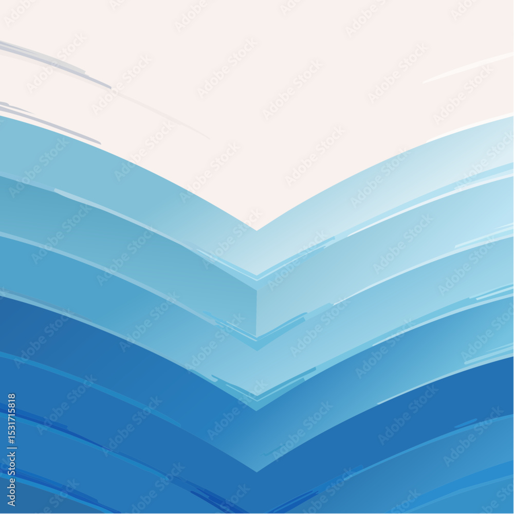 Poster abstract blue wave pattern background with layered gradient shapes and soft edges, representing flui