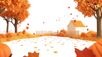 autumn landscape vector illustration