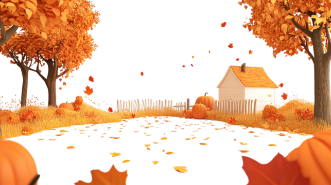 autumn landscape vector illustration