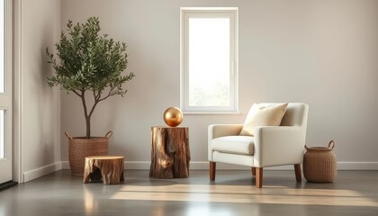 a minimalist living room setup