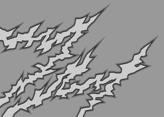 Abstract background with geometric crack line pattern and with some copy space area. Claw mark pattern