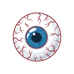 Spooky Cartoon Eye Illustration, Perfect for Halloween or Horror-Themed Creative Projects