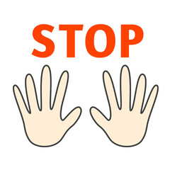 ストップの手のイラスト