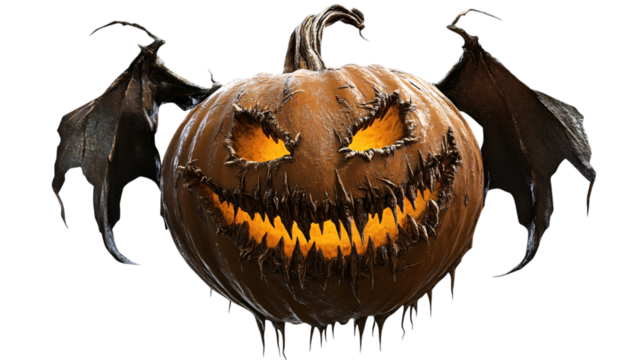 halloween pumpkin with bats