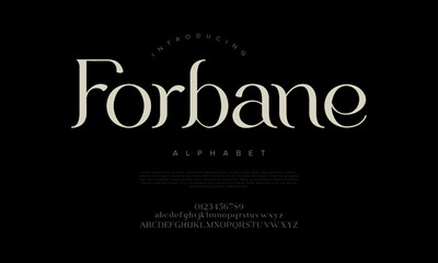 Fototapeta premium Elegant serif font featuring graceful curves and high contrast, ideal for editorial use, logos, branding, and luxury packaging