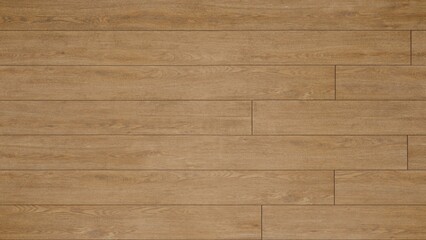 Close up texture of natural light brown wooden flooring panels arranged horizontally