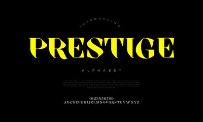 Prestige Bold Luxury Display Serif Font Alphabet