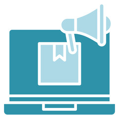 Obraz premium Ads Studio dual tone blue color, mini illustration icon. use for modern concept, print, UI, UX kit, web and app development. Vector related to product offering, marketing, business.