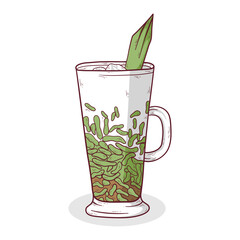 illustration of dawet ice drink. original Indonesian drink