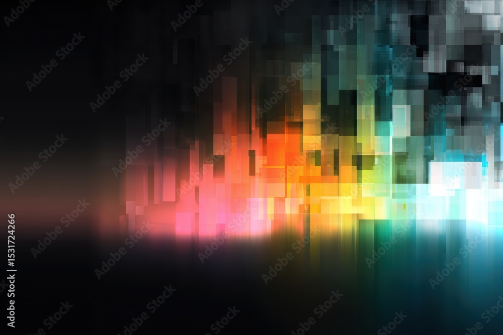 Poster Abstract Tech Wallpaper Featuring ERROR Words Blended in Pixels With a Blank Top Section for Design Versatility