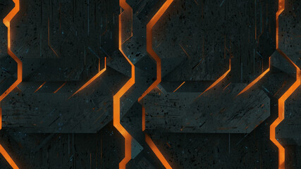 Futuristic Tech Background with Gunmetal Gray, Molten Orange, and Steel Blue Accents