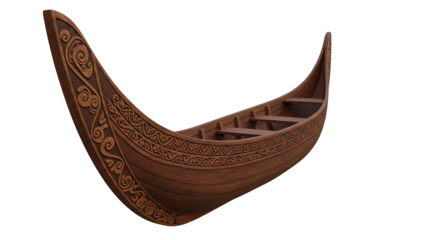 Ornate wooden boat design