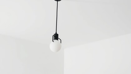 Interior shot of a modern pendant light fixture