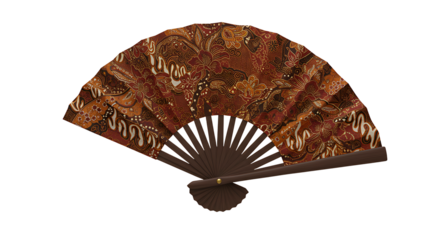 Ornate handheld fan decorated pattern