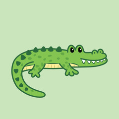Cartoon crocodile with spotted skin