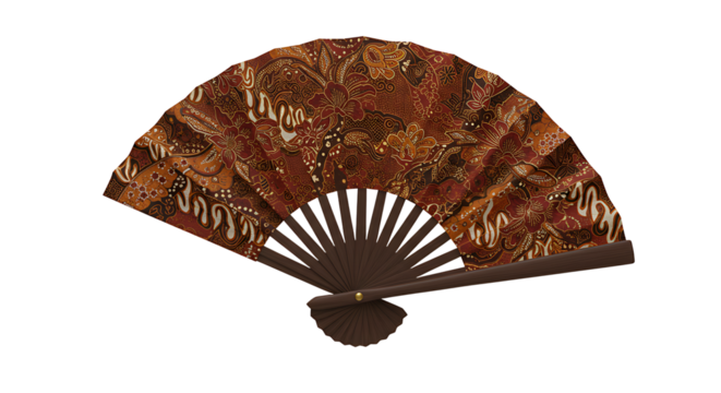 Ornate handheld fan decorated pattern