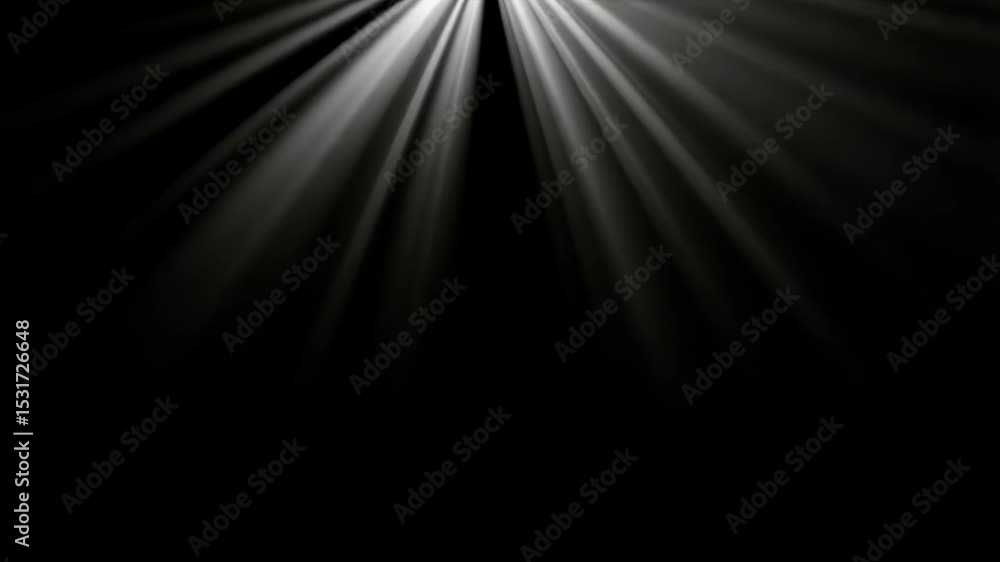 Poster dramatic rays of ethereal white light shining down against a stark black background, creating an abs