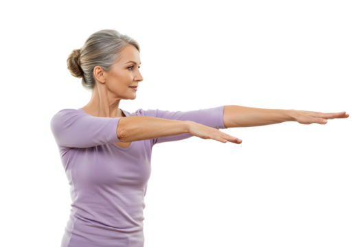 Senior Woman Arm Stretch Active Wellness Fitness Wellbeing