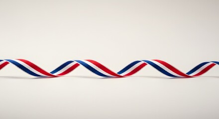 Fototapeta premium Red, White, and Blue Ribbon Spiral Design Festive Decoration