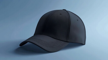 Black Baseball Cap Mockup with Soft Shadow