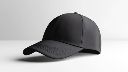 Black Baseball Cap Mockup with Soft Shadow