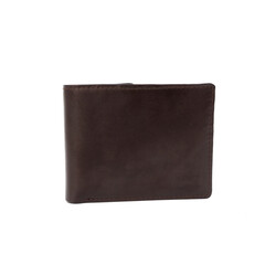 Coffee brown men's leather wallet isolated on white background, perfect for leather products catalog design