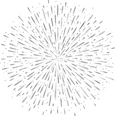 Obraz premium Vintage black and white hand-drawn starburst pattern reminiscent of retro designs. Vector illustration