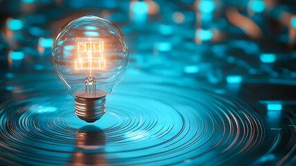 Light Bulb with Circuit on Target 3D