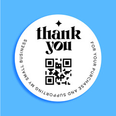 Vector thank you sticker template business packaging