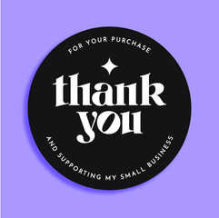 Vector thank you sticker template business packaging