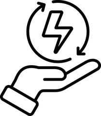 Black save energy icon - outline