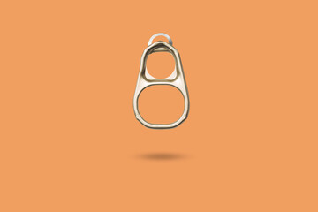 A can closure isolated on a brown background, the image looks three-dimensional and the object has a shadow, template for designers.