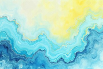abstract pastel weird Creative ebru background with abstract acrylic painted waves. Beautiful marbling texture. Blue and yellow colors