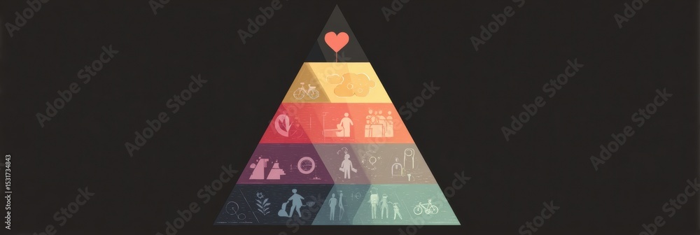 Poster Visual Hierarchy of Personal Development Goals Showcasing the Journey Towards Self-Fulfillment and Well-Being