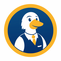 Friendly cartoon duck in business attire