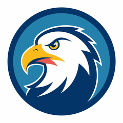 Bald eagle head profile in circle logo