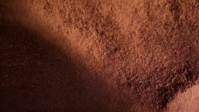 Rough textured brown surface reveals detailed granular pattern with subtle shadows and varying depths creating a unique earthy backdrop
