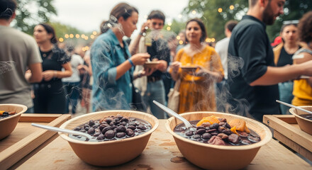 Delicious Feijoada: Brazilian Stew at Outdoor Food Fair
