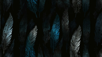 Minimal Gothic Abstract Background with Matte Black and Iridescent Silver Texture